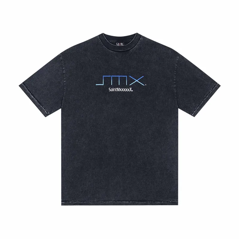 130💰S05# SAINT MICHAEL retro high street distressed vinTAGE short-sleeved T-shirt 11 washed black S,M,L,XL